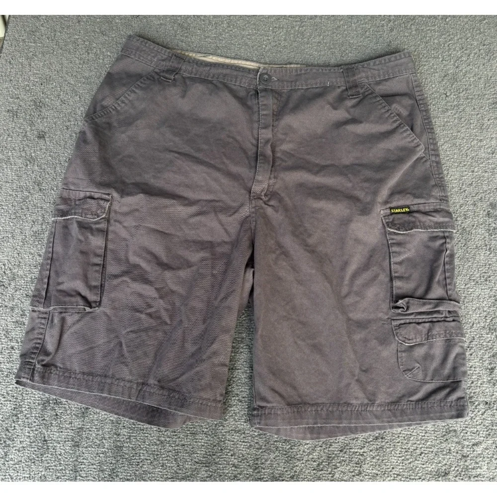 Stanley Cargo Shorts Men's Size 36 Gary 100% Cotton Zip Fly Outdoor Pockets
